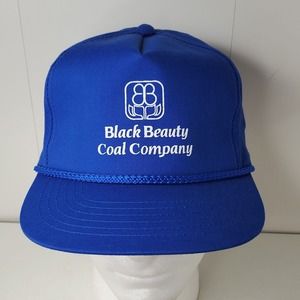 VTG Black Beauty Coal Company Evansville Indiana Snapback Hat Baseball Cap Logo